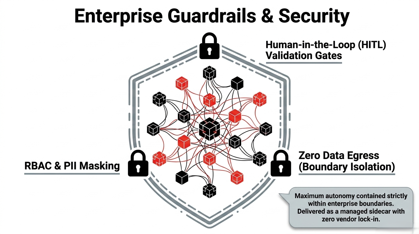 Enterprise guardrails surrounding the autonomous agent swarm