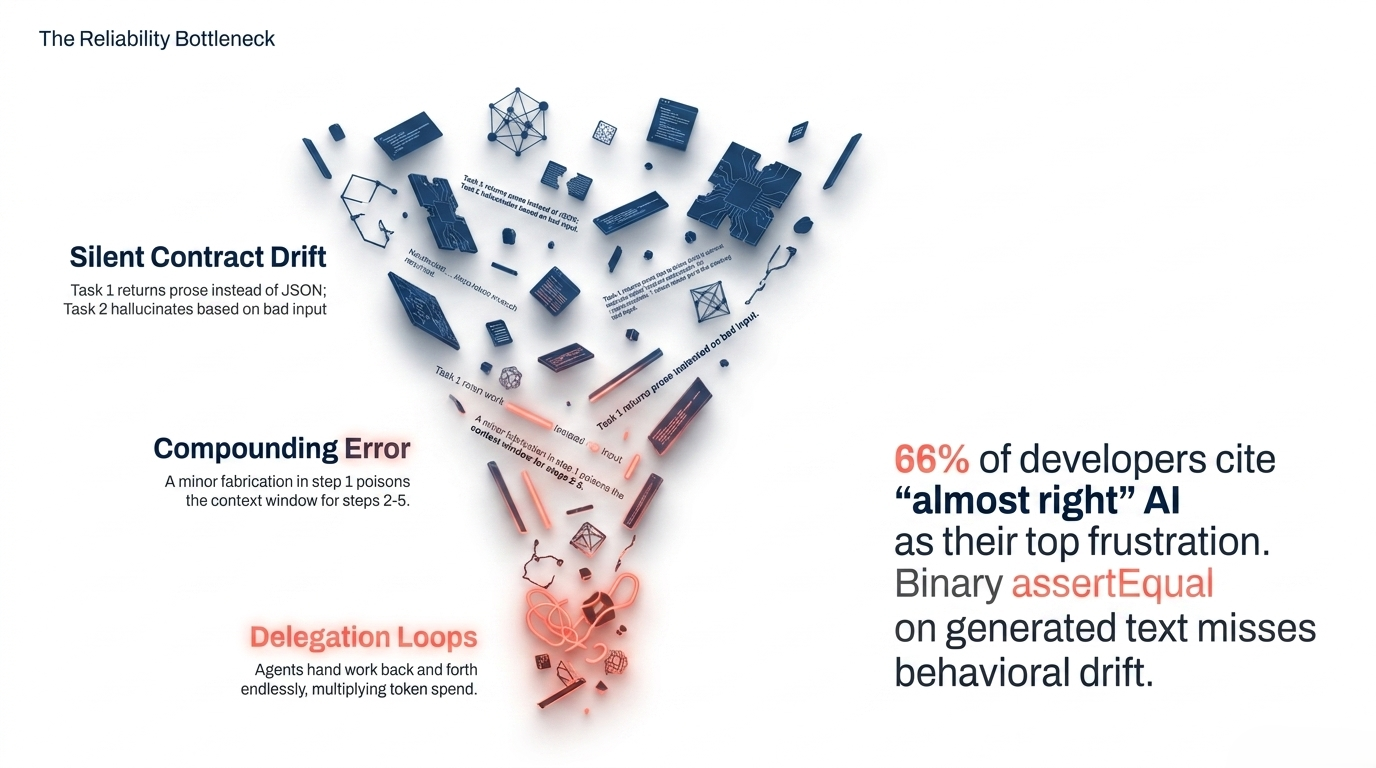 Reliability bottlenecks in multi-agent workflows