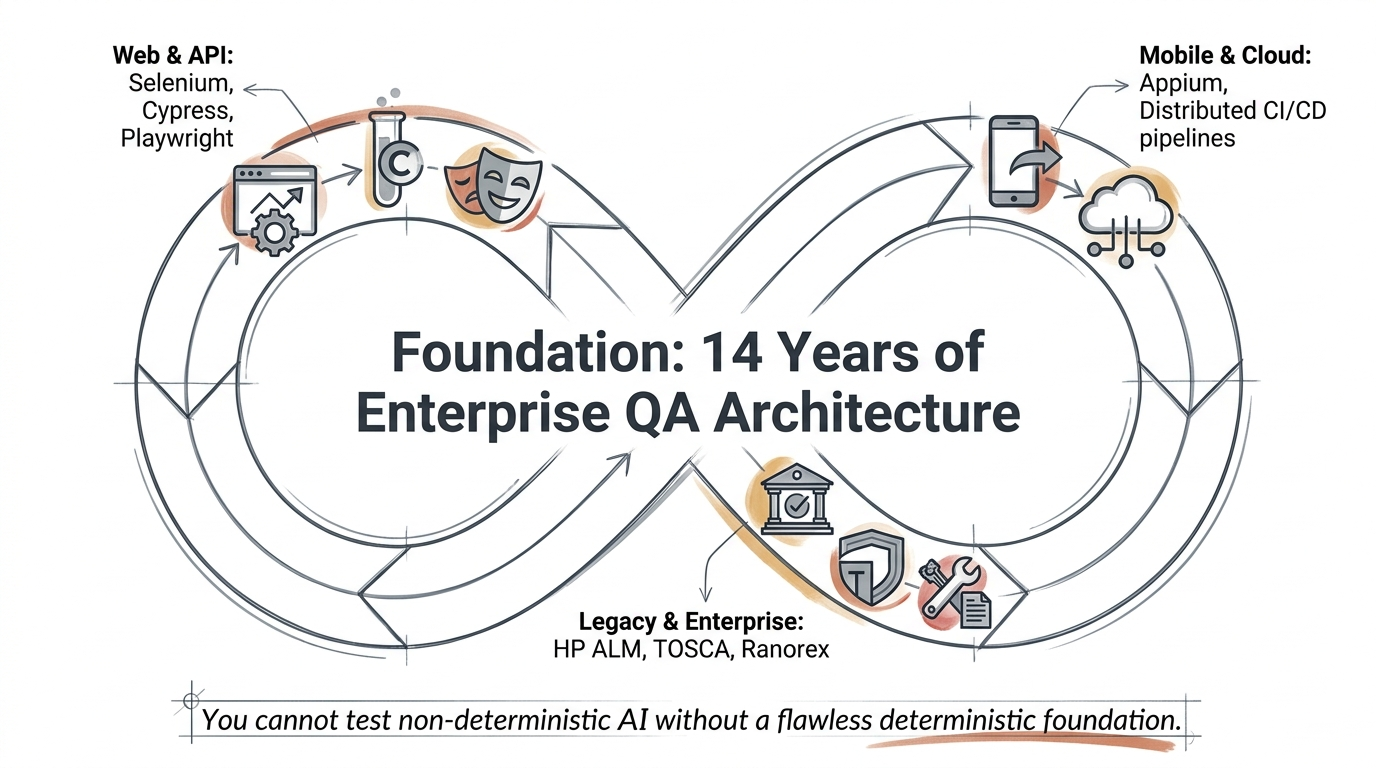Foundation: 14 years of enterprise QA architecture