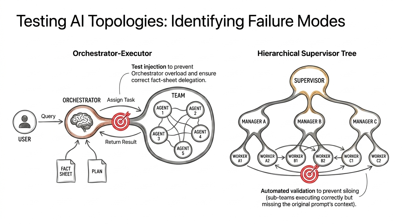 Testing AI topologies and identifying failure modes