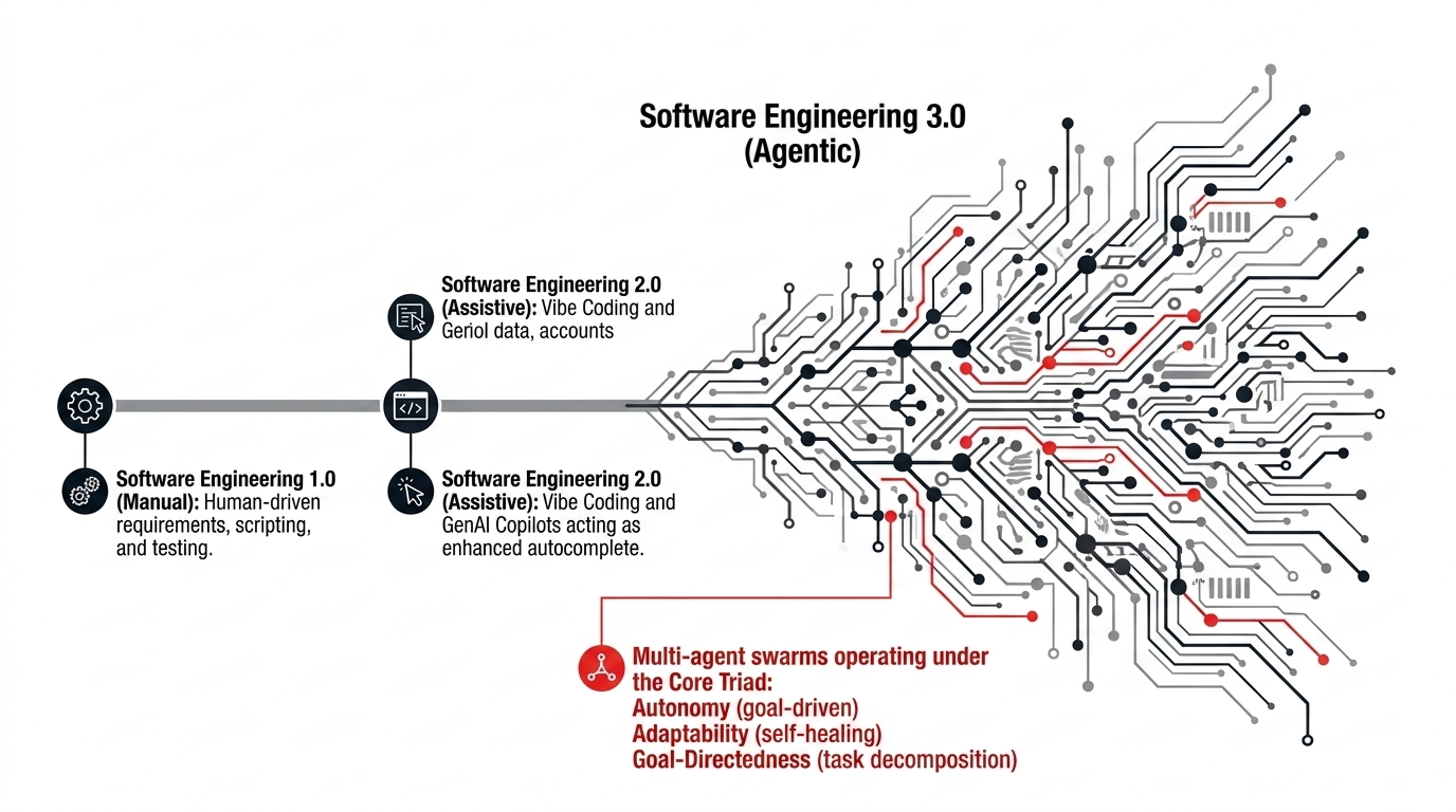 Software engineering evolution from manual to assistive to agentic systems