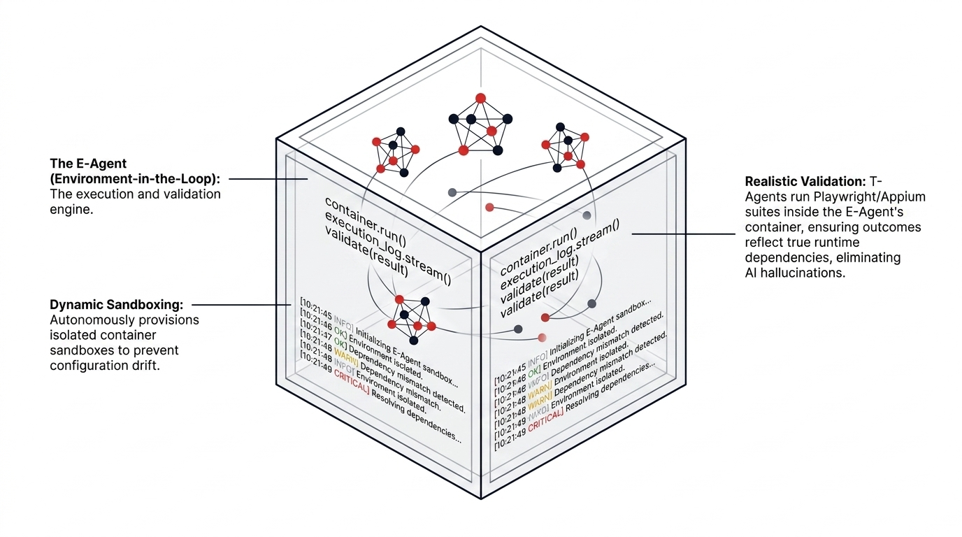 Environment Agent using isolated containers for realistic validation
