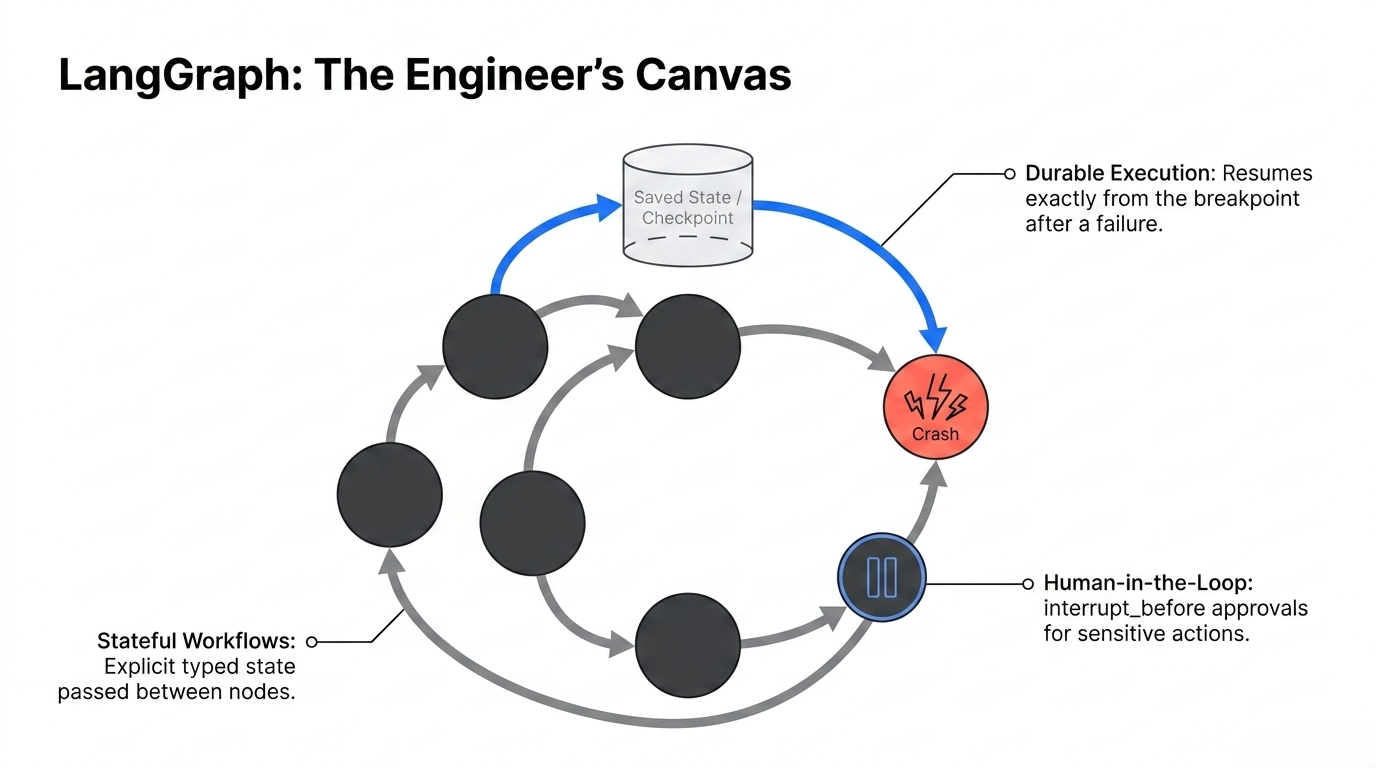 LangGraph stateful workflow with checkpointing, durable execution, and human approval